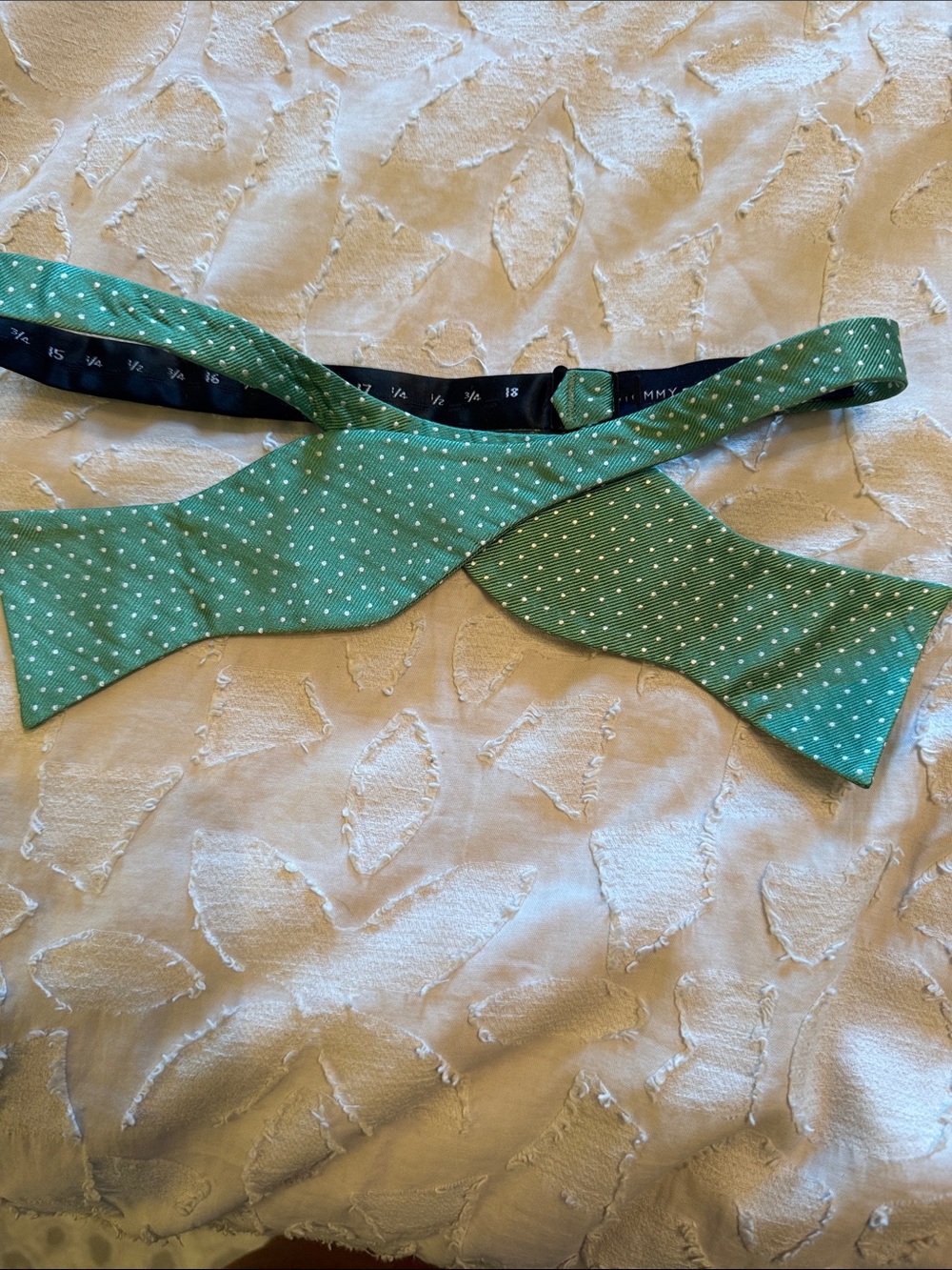 Seafoam Green Tommy Hilfinger polka dot Self-Tie Bow Tie